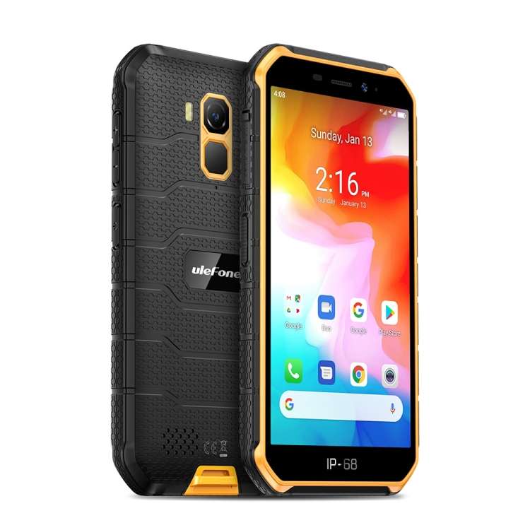 Điện thoại chắc chắn Ulefone Armor X7, 2GB + 16GB Chống nước chống bụi IP68 / IP69K, Nhận dạng khuôn mặt và vân tay, Pin 4000mAh, Android 10.0 MTK Helio A20 MT6761Vwe Quad Core 64-bit lên đến 1,8 GHz, Mạng: 4G, NFC, OTG (Đen)