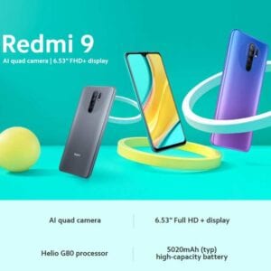 Xiaomi Redmi 9,Camera sau Quad AI, Pin 5020mAh, Nhận dạng vân tay, Chip trò chơi MIUI 11 MTK 11 MTK Helio G80 Octa Core lên đến 2.0 GHz, Mạng: 4G, SIM kép.dt24h.com