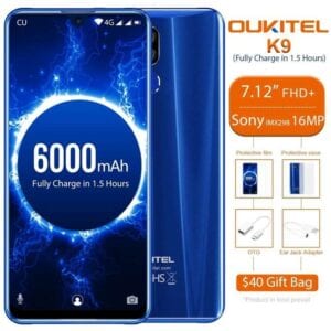 Điện thoại thông minh Oukitel K9 7.12 inch MT6765 2.3GHZ Octa-Core với 4GB RAM 64GB ROM