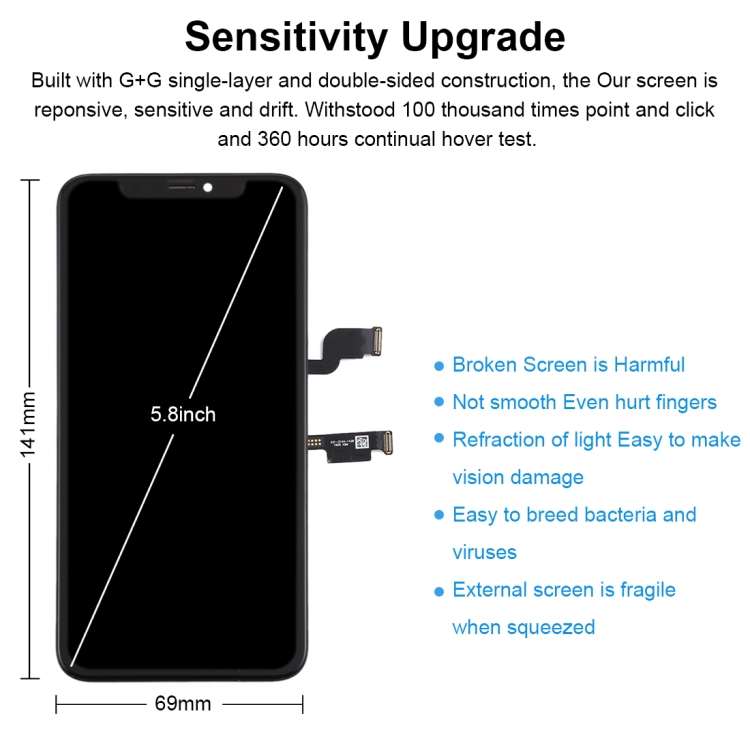 Màn hình LCD và Bộ số hóa đầy đủ lắp ráp cho iPhone XS Max.