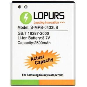 LOPURS Pin doanh nghiệp dung lượng cao cho Galaxy Note / N7000 (Dung lượng thực tế: 2500mAh)