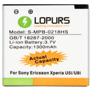 LOPURS Dung lượng cao Pin doanh nghiệp cho Sony Xperia U5i / U8i (Dung lượng thực tế: 1300mAh)