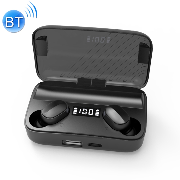 A9 TWS CVC8.0 và DSP Tai nghe Bluetooth chống ồn kép với Hộp sạc từ tính & Màn hình kỹ thuật số LED, Hỗ trợ cảm ứng & Cuộc gọi HD & Siri & Ngân hàng điện