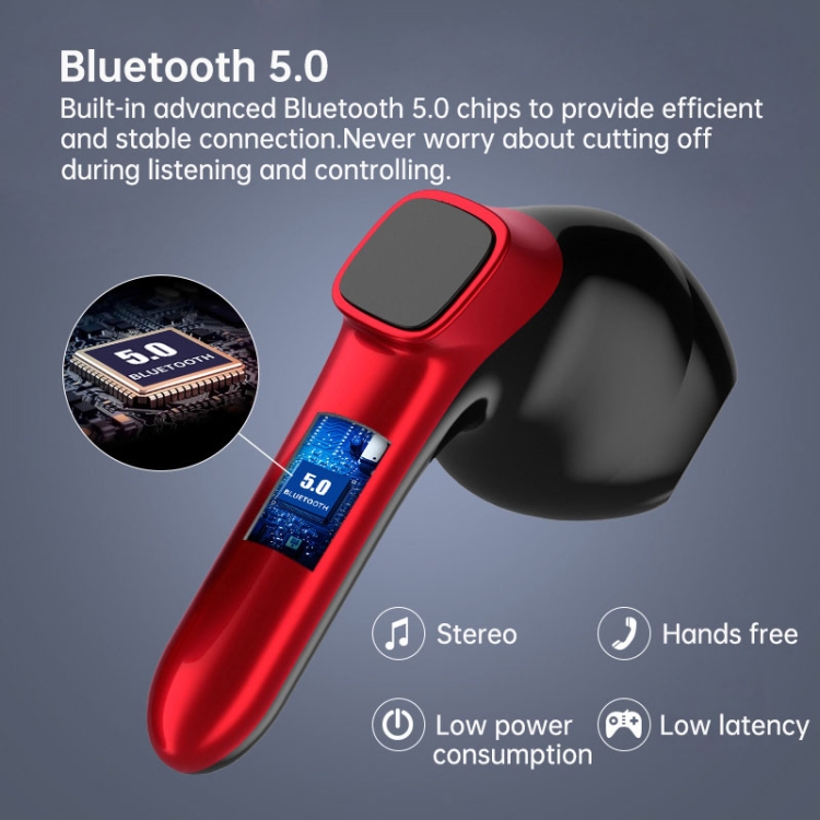 B60 TWS Màn hình kỹ thuật số Binaural Khử ồn Cảm ứng Tai nghe Bluetooth không dây