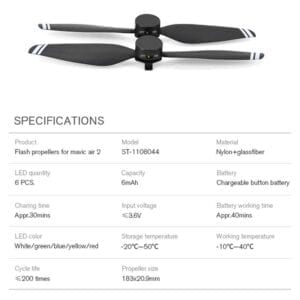 Cánh quạt cho DJI Mavic Air 2 có độ ồn thấp STARTRC 1 cặp Đèn nháy LED màu có thể gập lại 7238 18 DJI Mavic Air 2 2 3