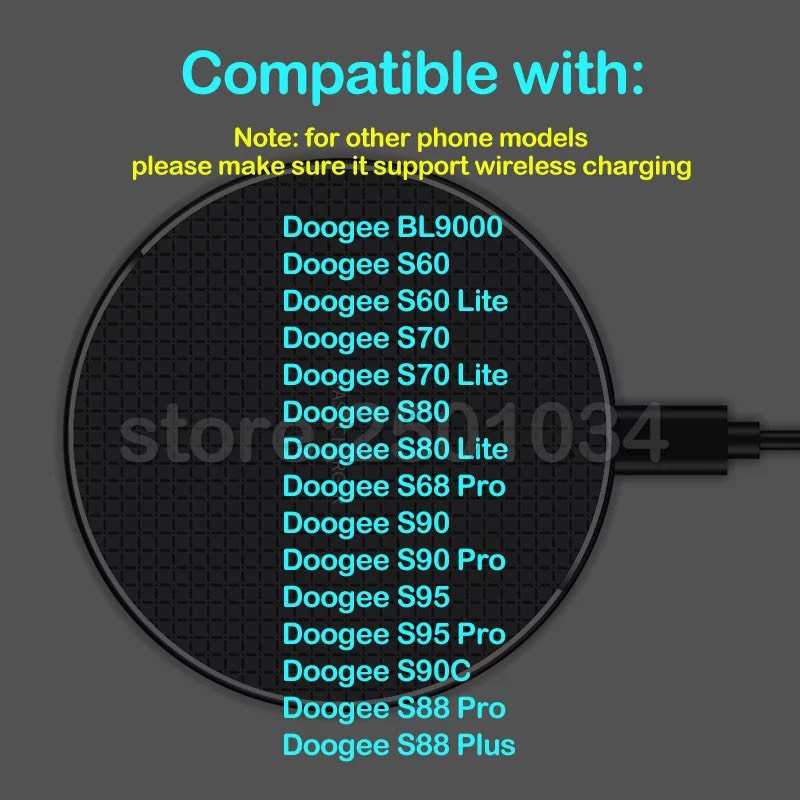 Tề 10W Sạc Nhanh Không Dây Cho Doogee S90C S90 S95 S68 S88 Pro Plus 5W Điện Thoại Sạc Không Dây cho Doogee S60 S70 S80 Lite