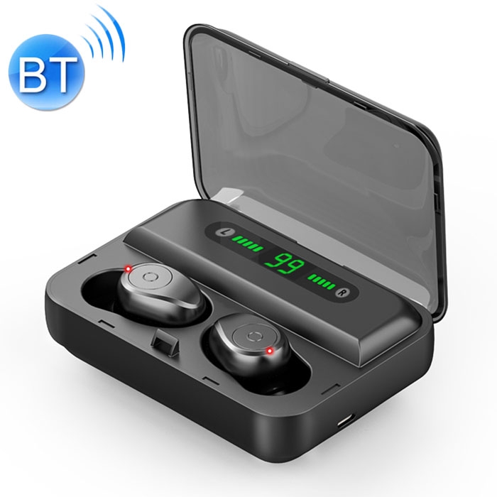 Tai nghe Bluetooth âm thanh nổi không dây F9 TWS V5.0 với hộp sạc và màn hình kỹ thuật số