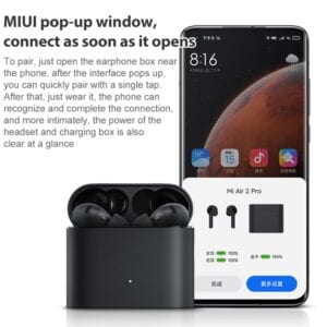 Nguyên bản Xiaomi Air 2 Pro TWS Chống ồn Chủ động Tai nghe Bluetooth có Hộp sạc & Ba Micrô, Hỗ trợ Cảm ứng & Gọi & Trợ lý Giọng nói & Kết nối bật lên
