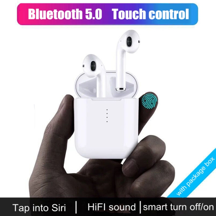 Tai nghe điều khiển cảm ứng thông minh i10 TWS Stereo Bluetooth V5.0 có hộp sạc (Trắng)