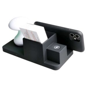 Bộ sạc không dây cho đồng hồ 4 trong 1 chân giắc cắm tai nghe + Bộ sạc không dây cho điện thoại Đế sạc đa chức năng có chân đế & hộp lưu trữ 10 khong day 3 1