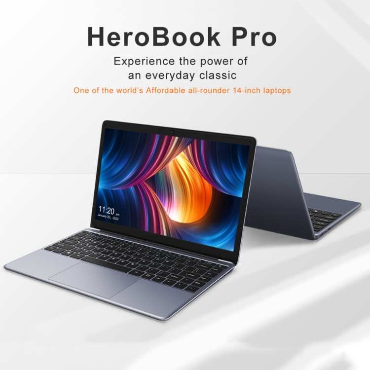 CHUWI HeroBook Pro, 14.1 inch, 8GB+256GB Windows 10, Intel Gemini Lake N4000 Dual Core Dual Thread 1.1GHz~2.6GHz, Support WiFi / Bluetooth / TF Card Extension / Mini HDMI(Space Grey)