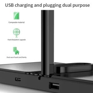 Bộ sạc không dây K04 chuẩn Qi 4 trong 1 10W cho điện thoại di động & iWatch & AirPods (Trắng) 21 K04 6