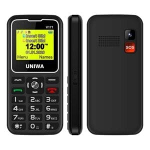 Điện thoại di động UNIWA V171 1.77 inch, pin 1000mAh, 21 phím, hỗ trợ Bluetooth, FM, MP3, MP4, GSM, hai SIM, có đế cắm
