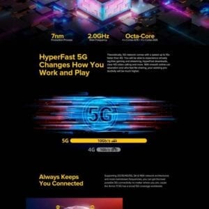 Điện thoại Ulefone Armor 11 5G, 8GB + 256GB Máy ảnh mặt sau Penta, Chống va đập, chống bụi chống nước IP68 / IP69K, Face ID & Nhận dạng vân tay, Pin 5200mAh, 6,1 inch Android 10.0 MTK Mật độ 800 Octa lên đến 2.0GHz 44 Ulefone Armor 11 5G 13