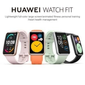 Đồng hồ thông minh Huawei WATCH FIT chính hãng, phiên bản thanh lịch, màn hình màu 1,64 inch Amoled, khung thép không gỉ, với dây đeo cao su flo, chống thấm nước 50 mét, hỗ trợ độ bền 10 ngày & sạc nhanh & 96 chế độ tập thể dục & nhịp tim / giấc ngủ / theo dõi oxy trong máu
