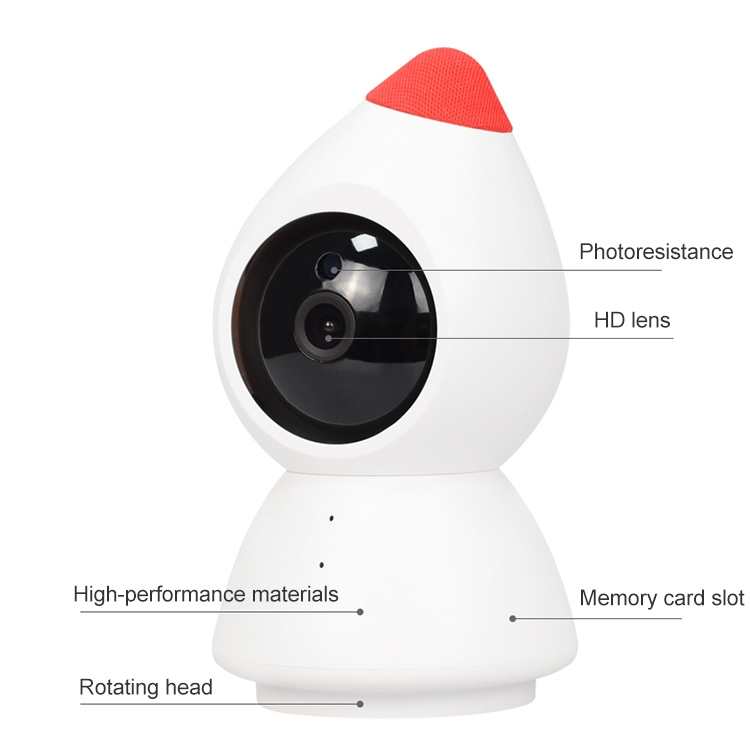 YT43 2 triệu điểm ảnh HD không dây trong nhà Máy ảnh cô bé quàng khăn đỏ, hỗ trợ phát hiện chuyển động & tầm nhìn ban đêm bằng tia hồng ngoại & thẻ nhớ Micro SD
