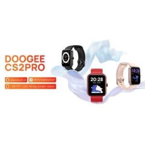 Đồng hồ thông minh DOOGEE CS2 Pro, màn hình màu LCD 1,69 inch, chống nước 5ATM, hỗ trợ độ bền 10 ngày & 14 chế độ tập thể dục & theo dõi oxy trong máu