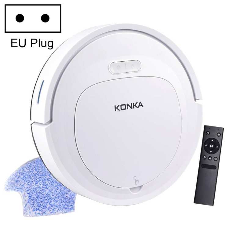 KONKA KC-V88 (WJ) 18,5W Độ ồn thấp Gia dụng Thông minh Điều khiển từ xa Tự động làm sạch Robot quét, Hút: 1800pa, Đầu cắm EU