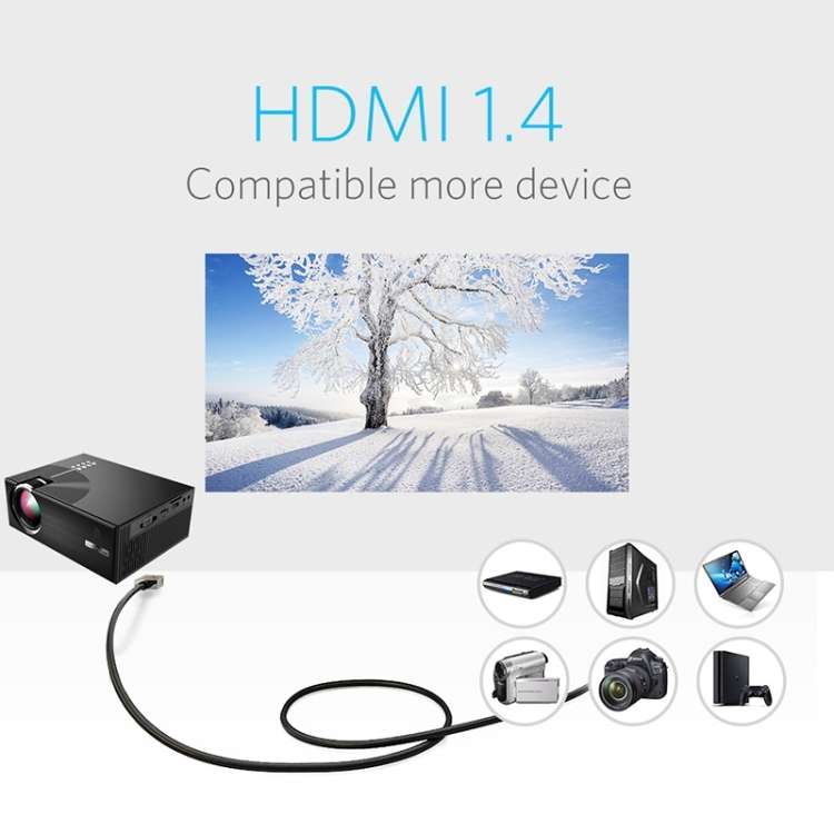 Cheerlux C8 1800 Lumens 1280x800 720P 1080P HD Smart Projector, Hỗ trợ HDMI / USB / VGA / AV, Phiên bản cơ bản