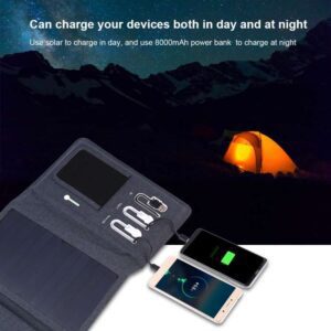 Bộ sạc pin mặt trời có thể gập lại HAWEEL 28W với pin 8000mAh với cổng USB kép tối đa 5V 3.5A 25 HAWEEL 28W 6