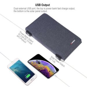 Bộ sạc pin mặt trời có thể gập lại HAWEEL 28W với pin 8000mAh với cổng USB kép tối đa 5V 3.5A 26 HAWEEL 28W 7