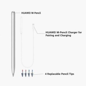 Bút cảm ứng cho Huawei MatePad Pro / MatePad Bộ bút cảm ứng Huawei M-Pencil 160mm chính hãng + Bộ sạc + 4 ngòi dự phòng 24 Huawei MatePad Pro 7 4