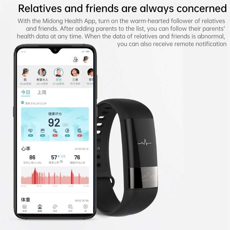 Chính hãng Xiaomi Youpin Amazfit Health Huangshan Số 1 Phiên bản 0.42 inch Màn hình PMOLED Bluetooth 5.0 IP67 Vòng đeo tay thông minh chống nước, Hỗ trợ Đo điện tâm đồ / Theo dõi nhịp tim / Theo dõi giấc ngủ
