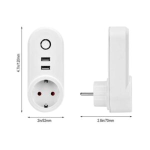 Công tắc ổ cắm điều khiển từ xa USB kép ZigBee 3.0 thông minh, phích cắm EU 14 ZigBee 2