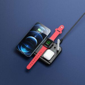 Bộ sạc không dây W-1 đa năng có thể gập lại để bàn 4 trong 1 cho điện thoại di động / IWatch / AirPods / Apple Pencil 15 W 1 5