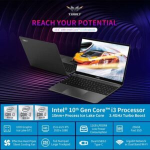 Máy tính xách tay Teclast F15 Pro, 15,6 inch, 12GB + 256GB Pin 53580mWh, HĐH Windows 10, Intel 1005G1 Core i3 thế hệ thứ 10 lên đến 3,4GHz, hỗ trợ thẻ TF & WiFi băng tần kép & tương thích HDMI & Bluetooth & RJ45