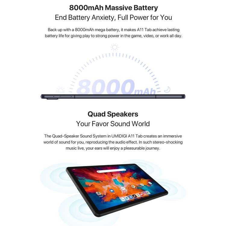 NEW Tablet UMIDIGI G5 Tab Smart tablet Android 13 10.1 HD Unisoc T606  128GB 6000mAh Mega Battery AI Face Unlock