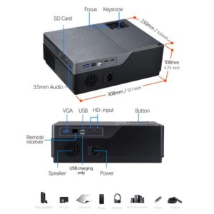 Máy chiếu AUN M18UP 5,8 inch 5500 Lumens 1920x1080P thông minh Full HD với Điều khiển từ xa, Android 6.0, 1GB + 8GB, Hỗ trợ VGA / HDMI / Thẻ SD / USB 19 AUN M18UP 6