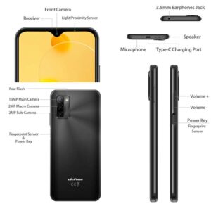 Ulefone Note 12P, 4GB + 64GB Ba camera sau, Pin 7700mAh, Face ID & Nhận dạng vân tay, 6,82 inch Android 11 SC9863A Octa Core lên đến 1,6GHz 38 Ulefone Note 12P 16