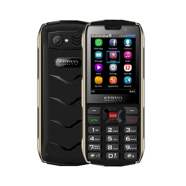 Điện thoại di động SERVO H8, Phím tiếng Anh Pin 3000mAh, 2,8 inch, Spredtrum SC6531CA, 21 phím, Hỗ trợ Bluetooth, FM, Âm thanh ma thuật, Đèn pin, GSM, Bốn SIM