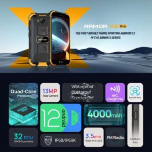 Điện thoại Ulefone Armor X6 Pro, 4GB + 32GB IP68 / IP69K Chống va đập, Chống bụi, Nhận dạng khuôn mặt, Pin 4000mAh, 5,0 inch Android 12.0 MediaTek Helio A22 Quad Core lên đến 2.0GHz 17 Ulefone Armor X6 Pro 9