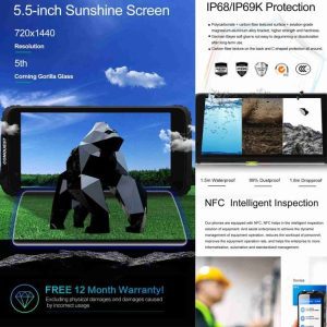 CONQUEST F5 Điện thoại chắc chắn, Camera nhìn ban đêm, 6GB + 128GB Chống nước, chống bụi IP68, chống va đập, camera kép, Face ID & nhận dạng vân tay, 5.5 inch Android 12 MTK6765V / C Helio P35 Octa Core lên đến 2.3GHz 23 CONQUEST F5 11