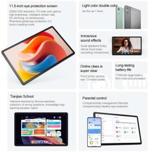 Máy tính bảng Lenovo Pad Plus 2023 WiFi, 11,5 inch, 6GB + 128GB Nhận dạng khuôn mặt, Android 12 MediaTek Helio G99 Octa Core, Pin 7700mAh 19 Lenovo Pad Plus 2023 10