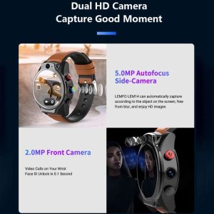 Đồng hồ thông minh LEMFO LEM14 CWAT21970H, hỗ trợ cuộc gọi 4G 4GB + 64GB, 1.6 inch MTK6762 Octa Core, 4GB + 64GB, Android 10, GPS, Nhịp tim 31 LEMFO LEM14 CWAT21970H 9