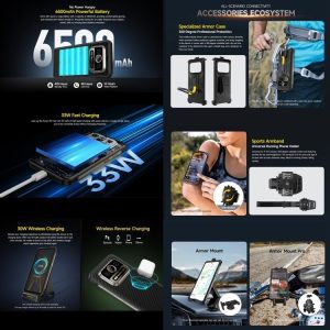 Điện thoại Ulefone Armor 25T, 6GB+256GB, 6500mAh cảm biến nhiệt Chụp ảnh nhiệt, 6,78 inch Android 14 MediaTek Helio G99 Octa Core, Mạng: 4G, NFC, OTG 27 Ulefone Armor 25T 4