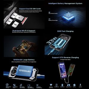 Điện thoại DOOGEE S200 5G chống nước chống va đập 10100mAh sạc không dây, 12GB+256GB, Vân tay bên hông, 6,72 inch Android 14 Dimensity 7050 Octa Core 2,6GHz, OTG, NFC 27 DOOGEE S200 18