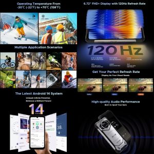 Điện thoại DOOGEE S200 5G chống nước chống va đập 10100mAh sạc không dây, 12GB+256GB, Vân tay bên hông, 6,72 inch Android 14 Dimensity 7050 Octa Core 2,6GHz, OTG, NFC 26 DOOGEE S200 19