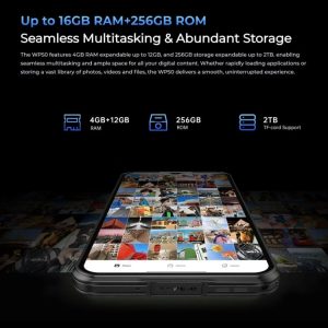 Oukitel WP50 5G chống nước chống va đập, 4GB+256GB, 6500mAh, 6.6 inch Android 14.0 MediaTek Dimensity 6100+ Octa-core, NFC, OTG 30 Oukitel WP50 23