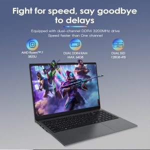 Máy tính xách tay GXMO G156 15.6 inch, 16GB + 512GB, Windows 11 AMD Ryzen 7 5825U Octa Core, Hỗ trợ mở khóa bằng vân tay 25 GXMO G156 10
