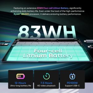 Laptop N-ONE Nbook Ultra 32GB+1TB, 16 inch Windows 11 Pro AMD Ryzen R7 8845HS Octa Core 50 N ONE Nbook Ultra 4