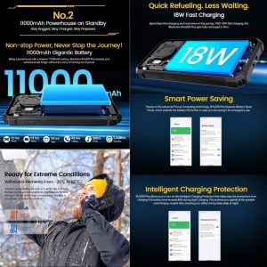 Blackview BV6200 Plus, 11000mAh, 8GB+256GB, IP68/IP69K/MIL-STD-810H, 6.56 inch Android 14 Unisoc UMS9230 T606 Octa Core, Mạng: 4G, OTG, NFC 35 Blackview BV6200 Plus 21