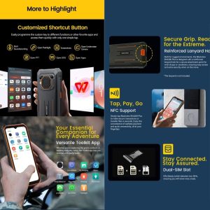 Blackview BV6200 Plus, 11000mAh, 8GB+256GB, IP68/IP69K/MIL-STD-810H, 6.56 inch Android 14 Unisoc UMS9230 T606 Octa Core, Mạng: 4G, OTG, NFC 48 Blackview BV6200 Plus 8