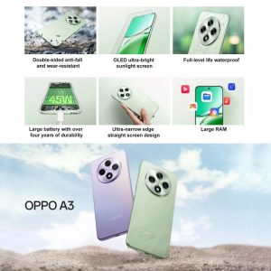 OPPO A3 5G, 8GB+128GB, Vân tay màn hình, 6.7 inch ColorOS 14.0 Qualcomm Snapdragon 695 5G Octa Core, OTG 26 OPPO A3 5