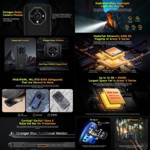 Ulefone Armor X32 Pro 5G, 8GB+256GB, Camera chụp đêm, Điện thoại chắc chắn IP68/IP69K, 5,65 inch Android 14 MediaTek Dimensity 6300 Octa Core, Mạng: 5G, NFC, OTG 22 Pin Ulefone Armor X32 Pro 11