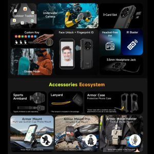 Ulefone Armor X32 Pro 5G, 8GB+256GB, Camera chụp đêm, Điện thoại chắc chắn IP68/IP69K, 5,65 inch Android 14 MediaTek Dimensity 6300 Octa Core, Mạng: 5G, NFC, OTG 25 Pin Ulefone Armor X32 Pro 8