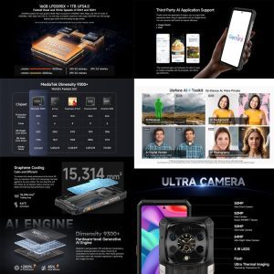 Điện thoại bền bỉ Ulefone Armor 28 Ultra Thermal chụp ảnh nhiệt, 16GB+1TB, Camera chụp đêm, 10600mAh, màn hình AMOLED 6,67 inch Android 14 MediaTek Dimensity 9300+ Octa Core, Mạng: 5G, NFC 22 Ulefone Armor 28 Ultra 8